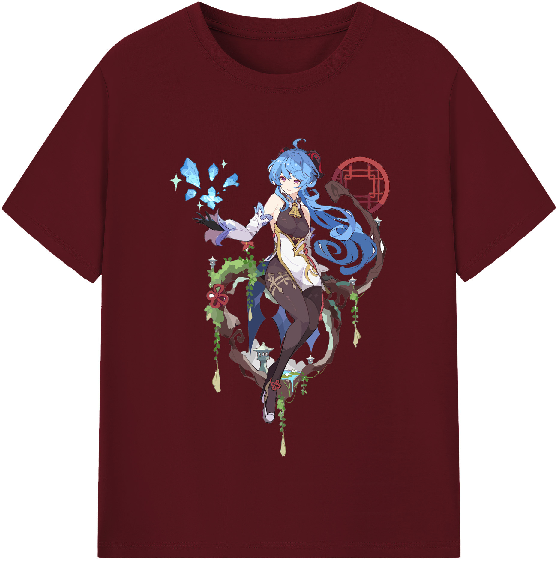 げんし神 甘雨 かんう genshin Ganyu 綿100％半袖Tシャツ（フロントプリント）